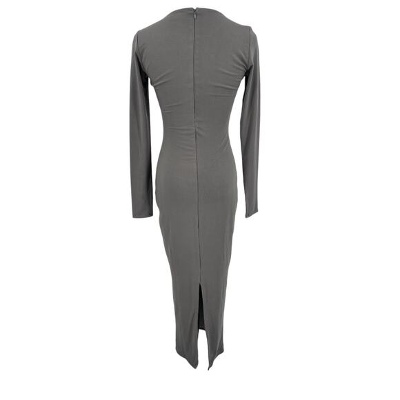 Naked Wardrobe Womens Extra Butter Long Sleeve Midi Dress Charcoal Gray Medium M - Picture 6 of 11